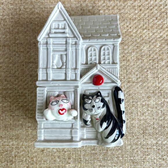 Vintage Takahashi San Francisco Tom Cat Ceramic House Bank Hand Painted - Picture 2 of 6